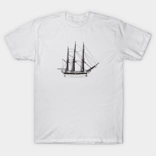 Drawing of medieval sail ship T-Shirt